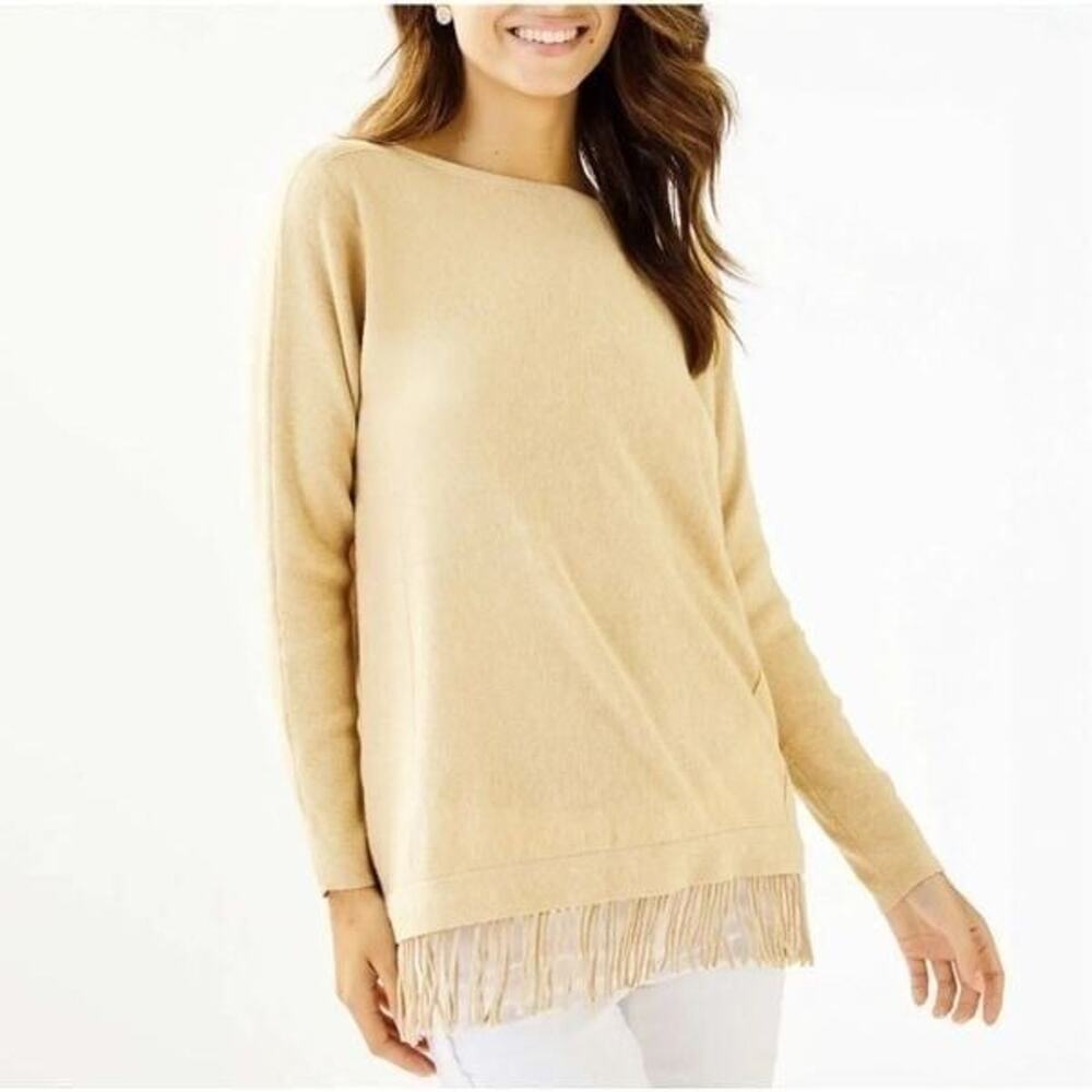 Lilly Pulitzer Glenda sweater coolmax Heathered Sand Bar medium‎ new